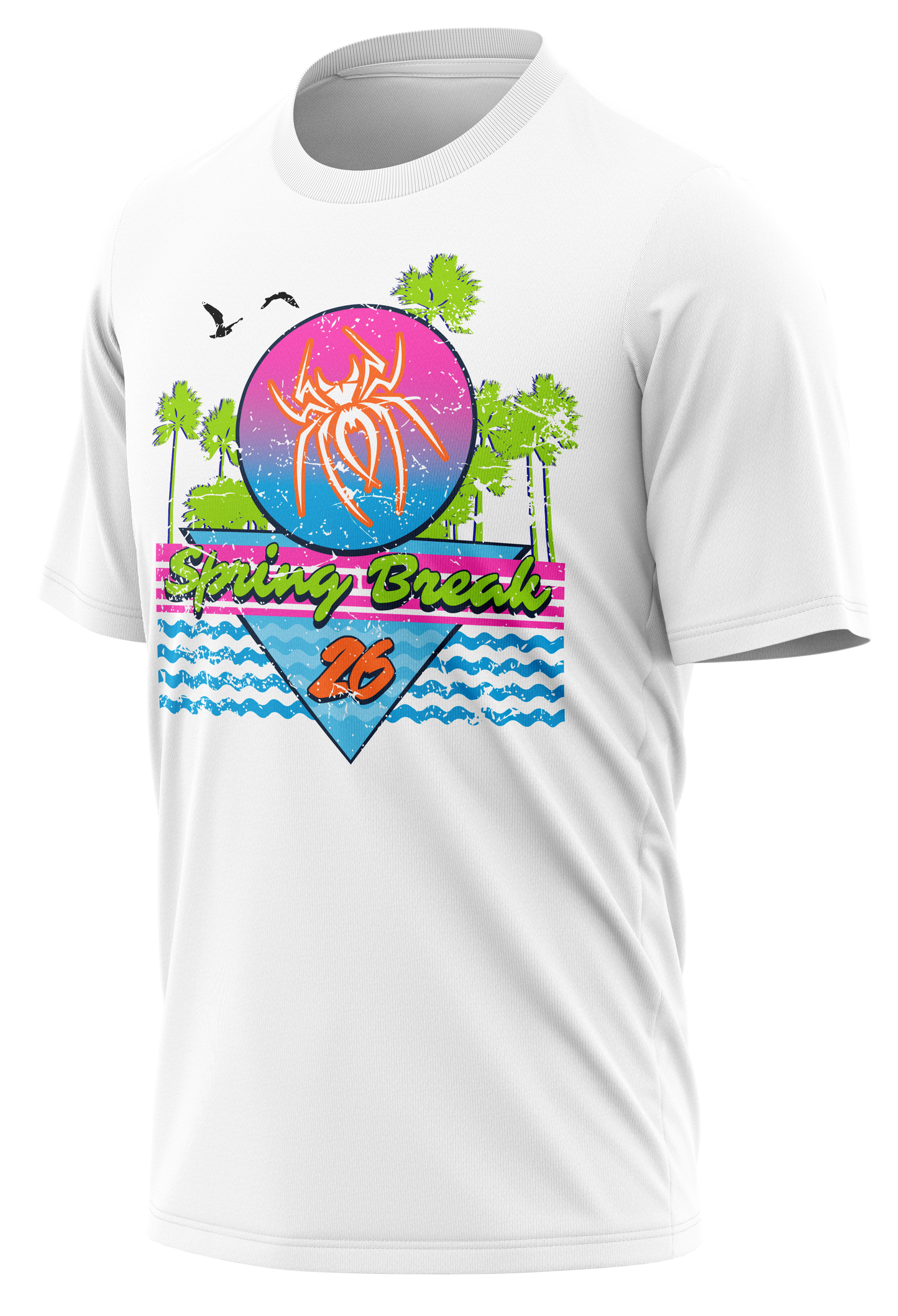 Spiderz Retro Spring Break Performance Training Short Sleeve T-Shirt